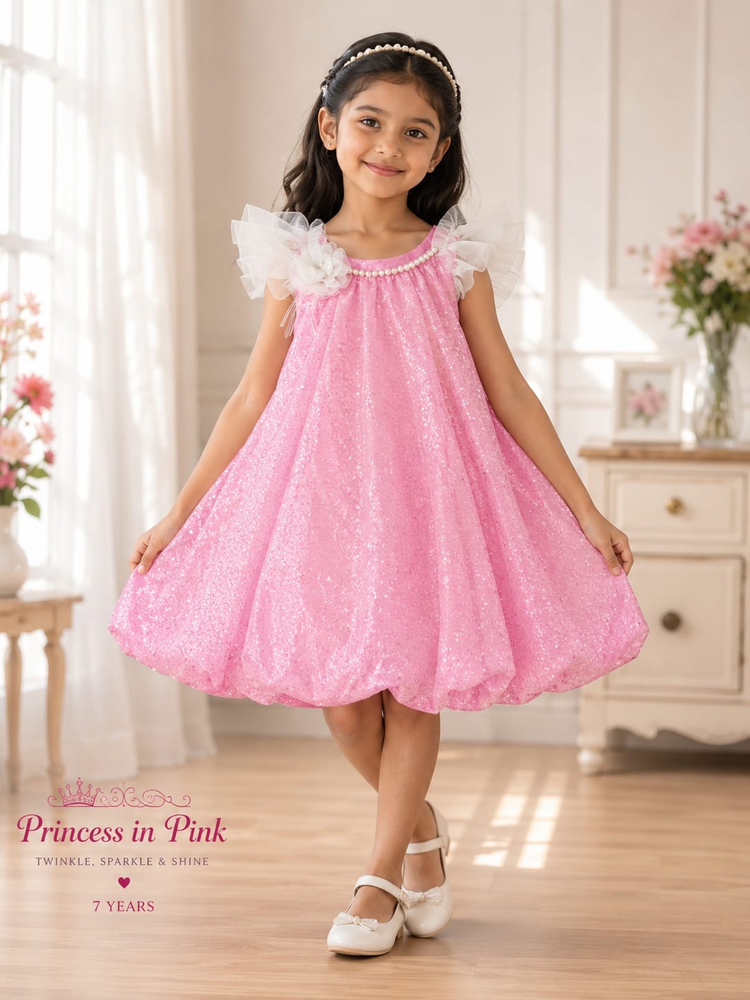 Pink balloon frock